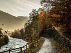 Bregenzerache in Au im Herbst